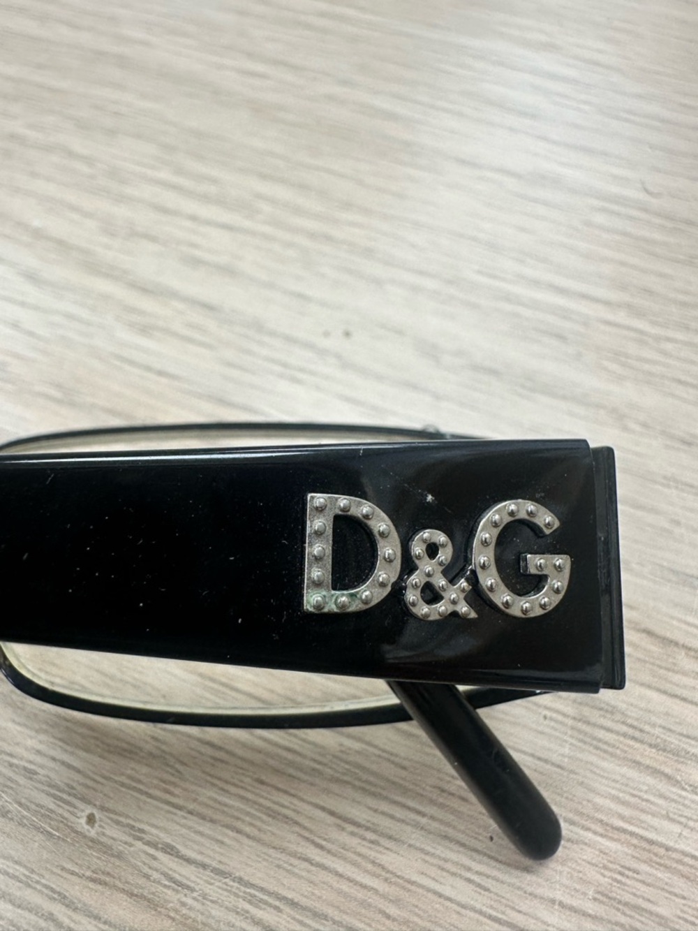 D&G Black Eyeglasses with Silver Studded Logo